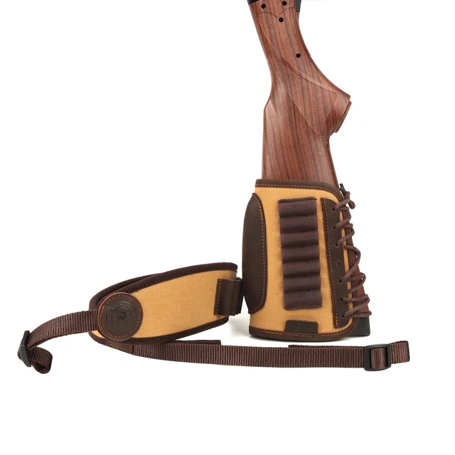 Bâton De Fusil En Toile Et Cuir Avec écharpe - Set Pour .22LR, .30-30, 12GA, .308, Etc.