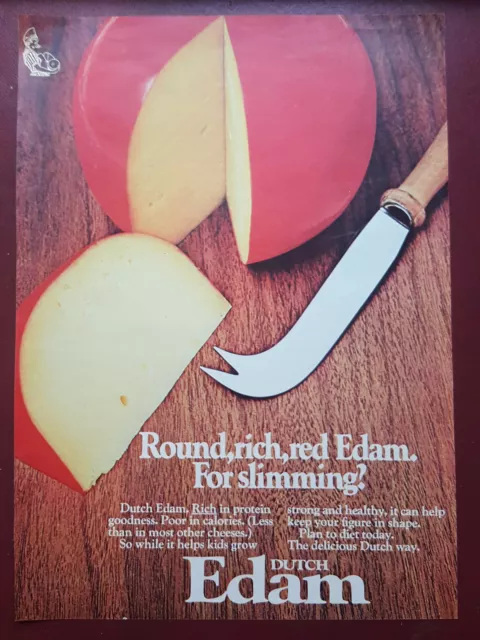 Dutch Edam Cheese - 1970's Magazine Advert #B10052