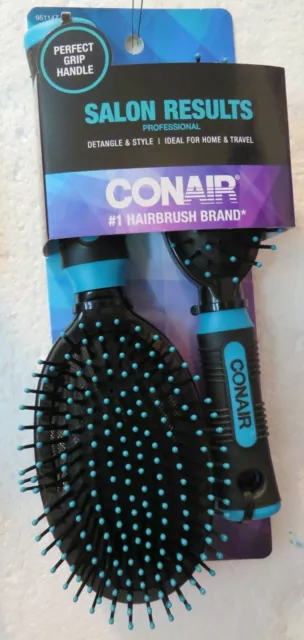 Conair Professional Full & Mid-Size Nylon Cushion Brush Set - Teal