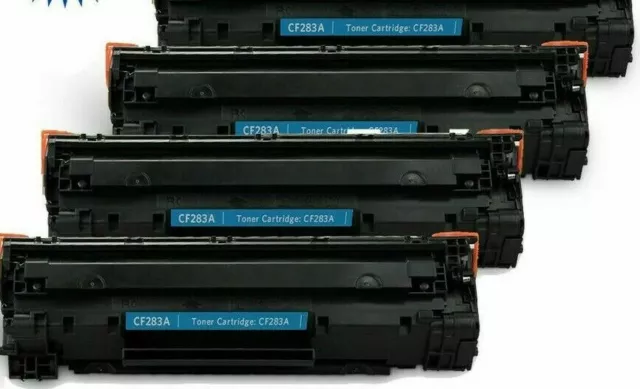 4 Black CF283A 83A Toner Cartridges For HP LaserJet Pro M127fn M127fw M125nw MFP