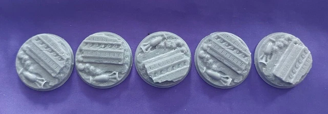 5 x 40mm  Fantasy Wargame Atlantis Bases suitable For Warhammer Unpainted