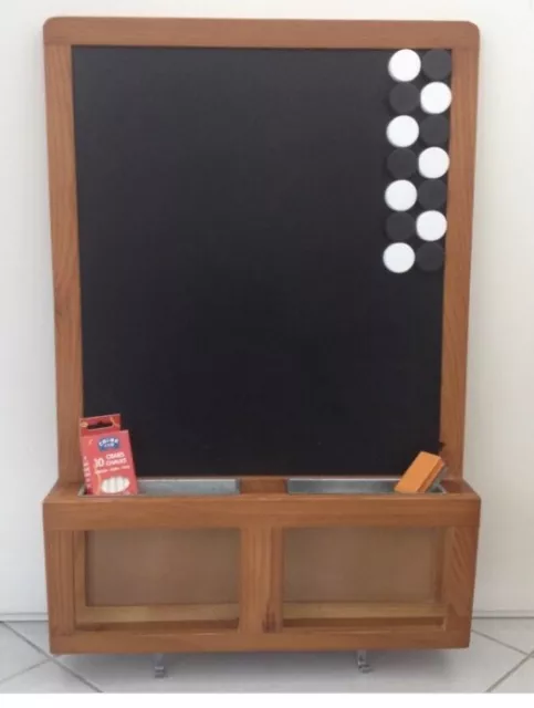 Lot De 2 Tableaux Ardoise 20x30cm Avec Cadre Bois – Livrés Avec 4 Marqueurs Et 2 Chiffons, Parfaits Pour Les Enfants, L’école, La Maison Ou Les Restaurants !