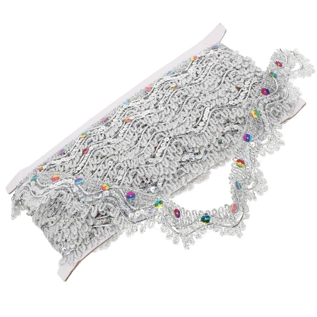 Fabric Trimming Hologram Sequins Triangle Lace Decorative Edge