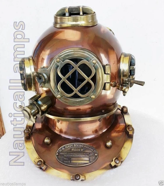 Casque De Plongée Vintage Décoratif – Finition Cuivre Antique, Réplique Authentique Pour Passionnés De Marine