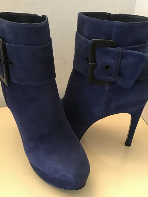 Via Spiga women blue suede platform stiletto boots Size US 9.5 medium