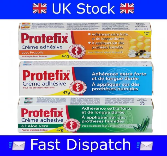 PROTEFIX Adhesive EXTRA STRONG  Denture Fixing Cream ORIGINAL - ALOE - PROPOLIS