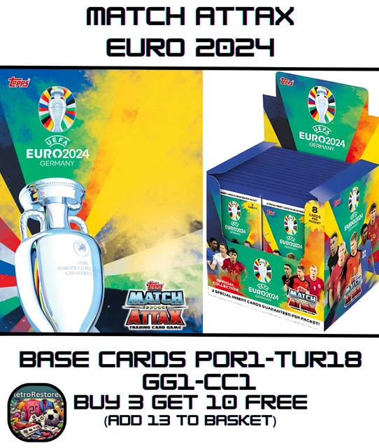 UEFA EURO 2024 TOPPS Match Attax PORTUGAL TURKEY BASE POR1 TUR1 GG1 CC1 £2.76 PicClick UK