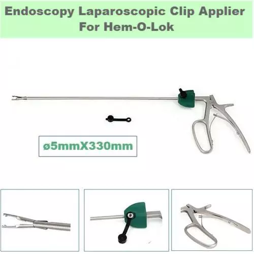 1pc- 5.0 mm x 330mm Medical Laparoscopic Clip Applier for Hem-O-Lock M Green CE