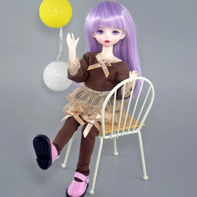 Poupée BJD 60cm - Avec Maquillage, Cheveux Courts, Chaussures Et Vêtements