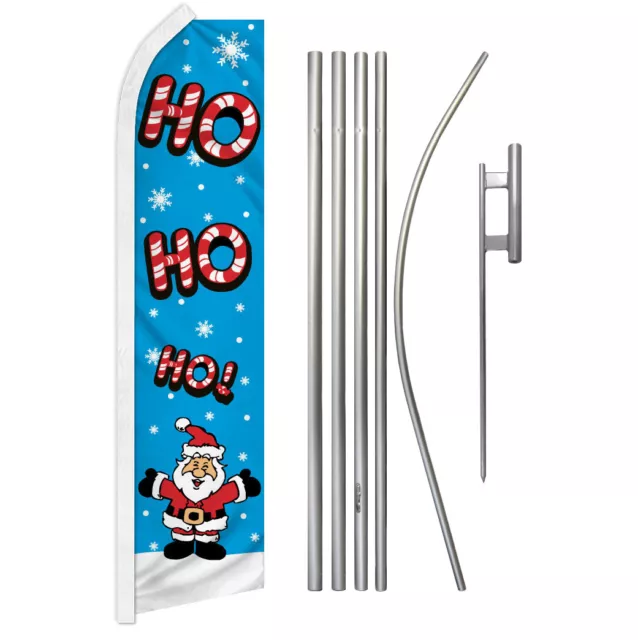 Ho Ho Ho Santa Swooper Flutter Feather Advertising Flag Kit Christmas Flag