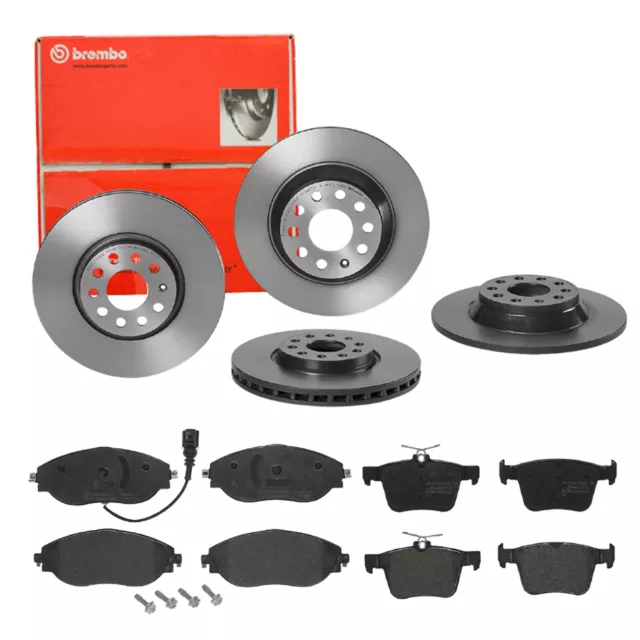 Brembo | Bremsscheiben Coated + Beläge Vorne + Hinten für Skoda Kodiaq VW Tiguan