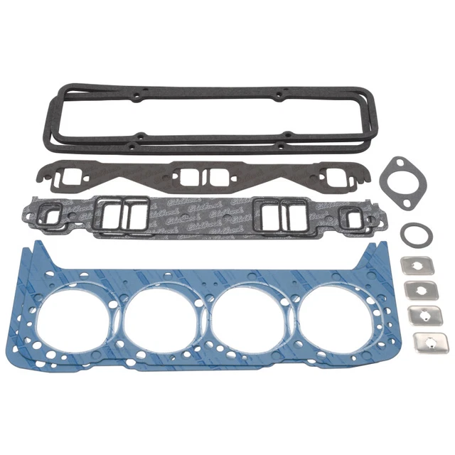 Edelbrock 7361 Top End Head/Intake/Valve Cover/Header Gaskets Small Block Chevy