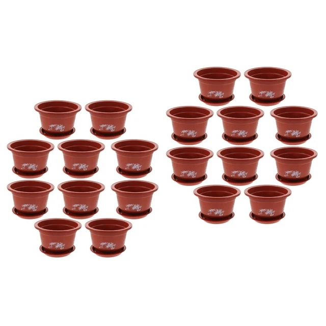 20 pcs fleurs pots succulents avec plateaux Pottes de fleurs intérieures