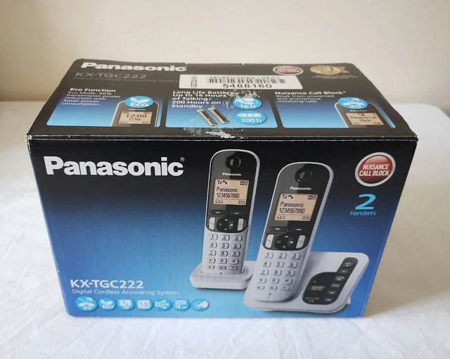 PANASONIC DIGITAL CORDLESS Answering Phone KXTGC222ES Eco power saving