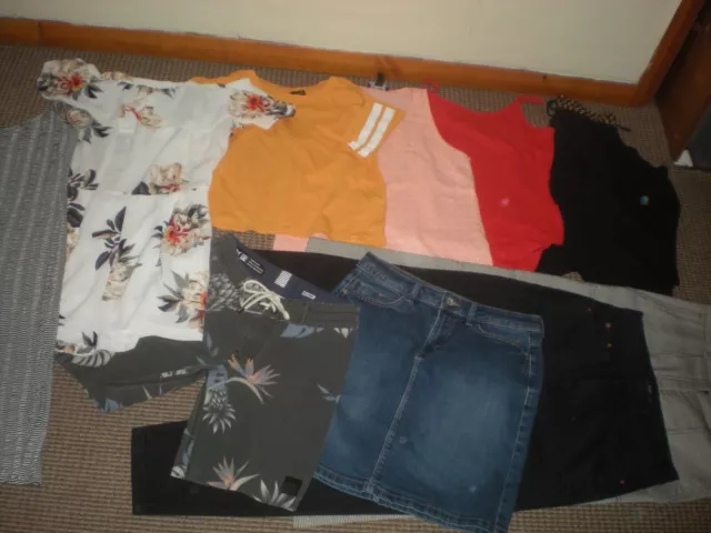 Bundle Girls Clothes age 15-16yrs Shorts Tops Skirt Jeans Playsuit Zara New Look