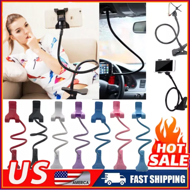 Flexible 360 Clip Mobile Cell Phone Holder Lazy Bed Desktop Bracket Mount Stand*