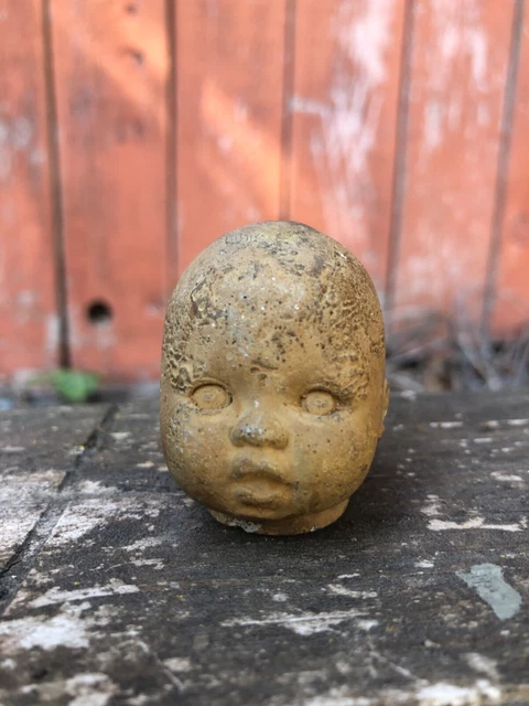 Antique Baby Concrete/Cement Head Face Statue Garden Decor