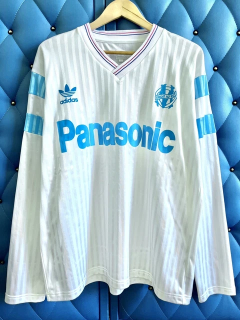 Maillot vintage authentique OM Marseille 90/91 1990/1991 adidas taille L