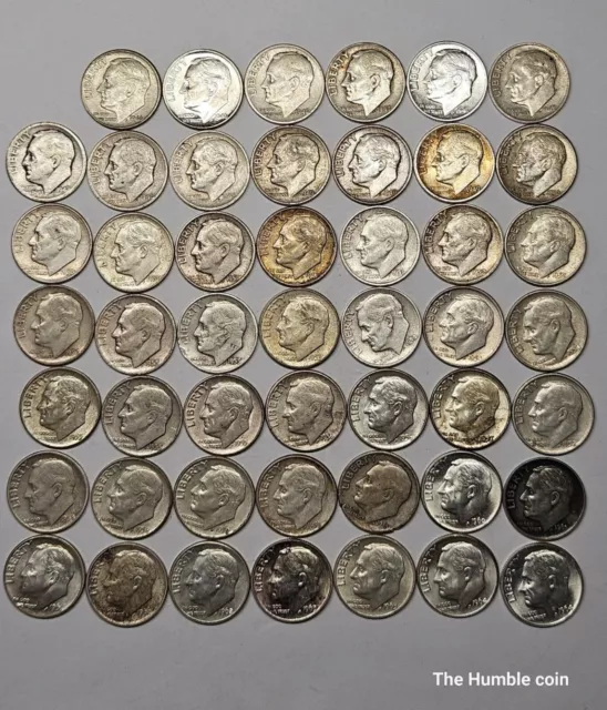 1946-1964 Roosevelt Silver Dime Complete 48 Coin Set