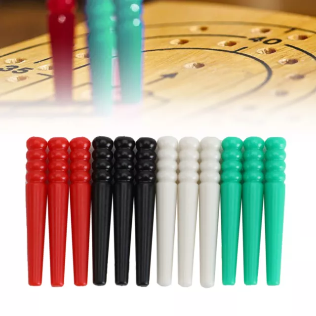 48 Piquets De Cribbage En Bois – 3 Couleurs (rouge, Noir, Bois) – Pour Jeu De Société Traditionnel, Trous De 0.32cm