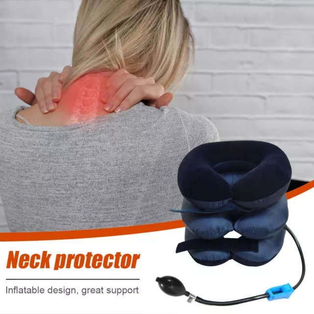 Inflatable Neck Stretcher 3 Tubes Air Cervical Traction Pain Relief (Blue) 3