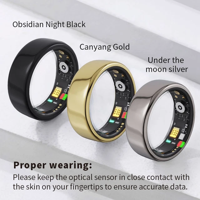 Smart Ring Health Tracker Met APP - Fitness en Slaap Tracker, Magnetisch Opladen, Waterdichte Ring Voor Dames en Heren (Rosé Goud