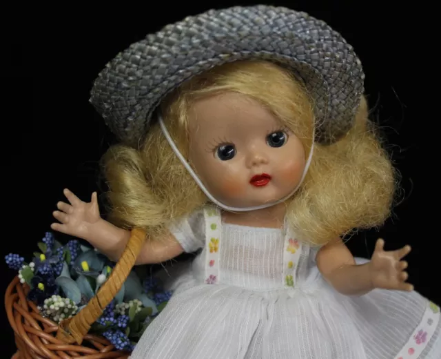 NANCY ANN Storybook MUFFIE Vintage Blonde 1953 Doll LOVELY w/Basket 2