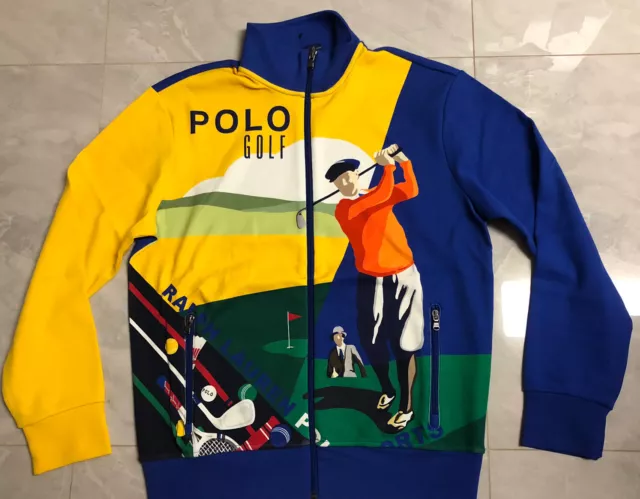 NWT POLO Ralph Lauren Men's Golf Print Interlock Track Jacket - Medium