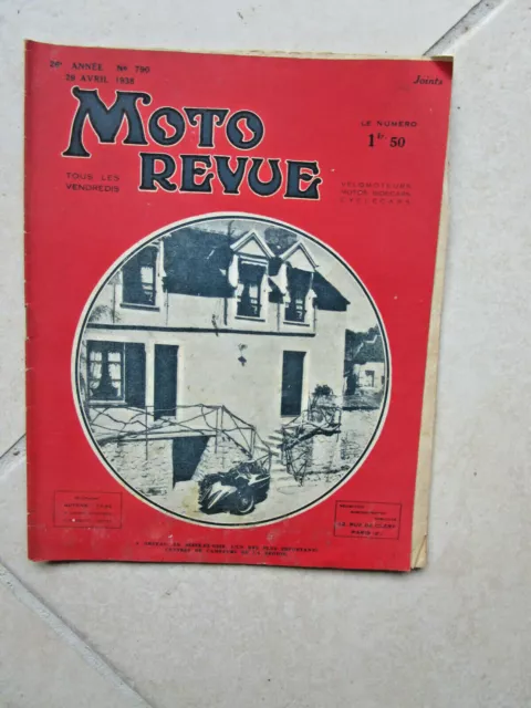 Moto Revue N°790 ; 29 avril  1938  : les joints moto / sidecar Bufflier