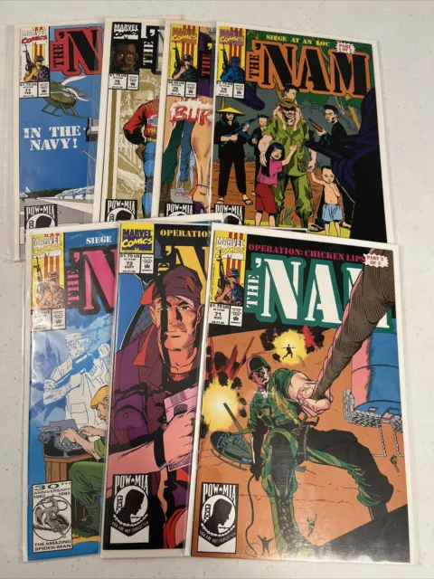 1986 Marvel Comics Series The 'Nam Issues #71 - 77, in VF condition
