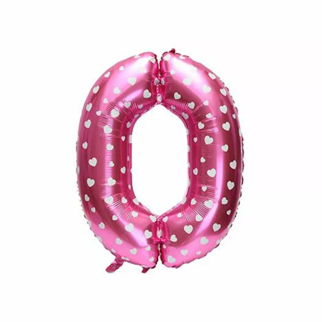 Pink Foil Balloon Number 0 Birthday Age Party Wedding Inflatable Banner Decor