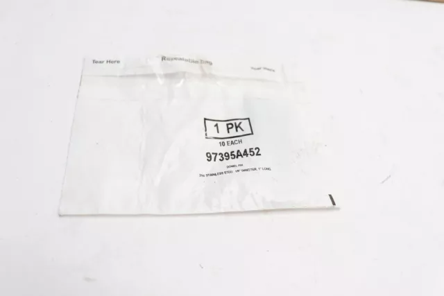 (10-Pk) Dowel Pin Stainless Steel 1/8" x 1" 97395A452