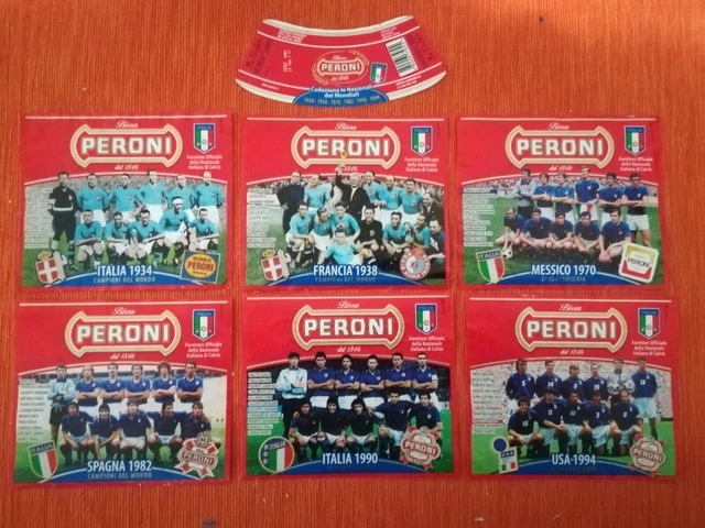 SERIE 6 ETICHETTE 1 COLLARINO "LE NAZIONALI DEI MONDIALI" BIRRA PERONI del 2006