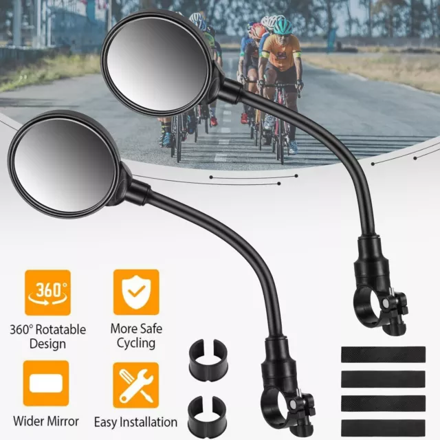 360° Universal Bike Mirror Bicycle Rear View Mirror MTB Cycling Handlebar Mirror