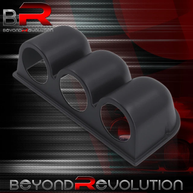 Universal 3 Hole Triple Gauge Pod Monitor Panel Dash Mount Holder BK
