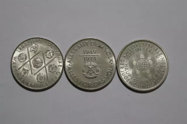 🧭 🇩🇪 Germany Ddr - 10 Mark - 3 Commemorative Coins B53 V19