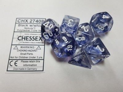 CHESSEX traslucido 7 x poliedrico Dadi Set Fumo D&D RPG 