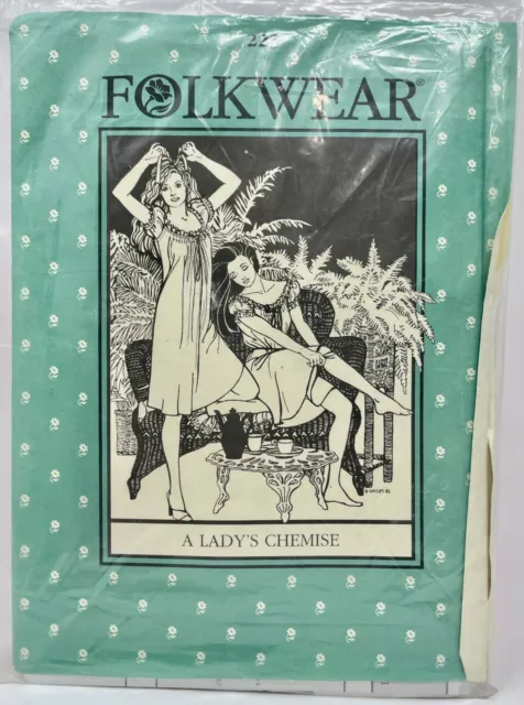 Vintage Folkwear Pattern 223, A Lady's Chemise, Two Views + Monograms Uncut
