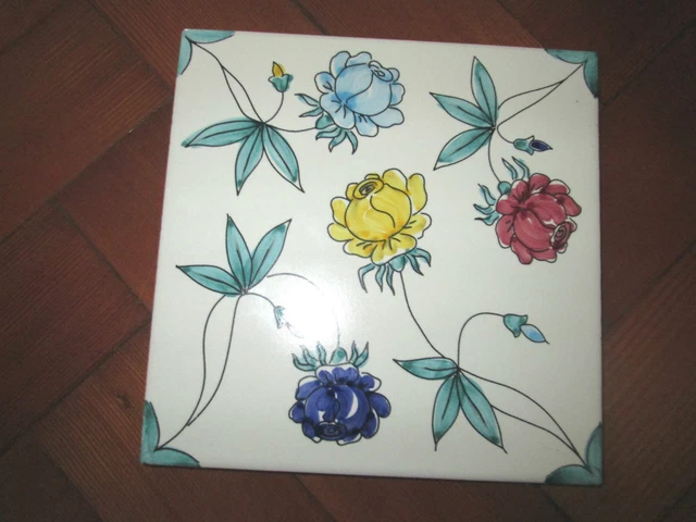 Pretty Decorative Italian Hand Painted Retro Tile