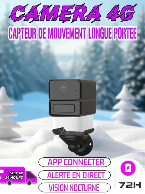 Caméra Pro Cryptée Miniature 4G 72H D'AUTONOMIE Vision En Direct Par App