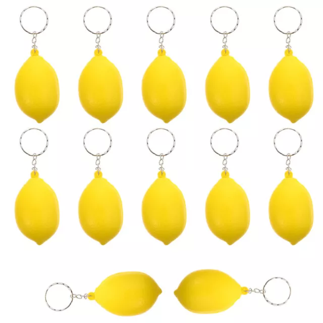 30 Lemon Charms Keyring Fruits Pendants Yellow for DIY Jewelry-OW