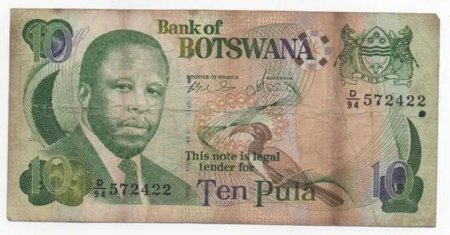 Botswana 10 Pula 2002 Pick 24 A Look Scans