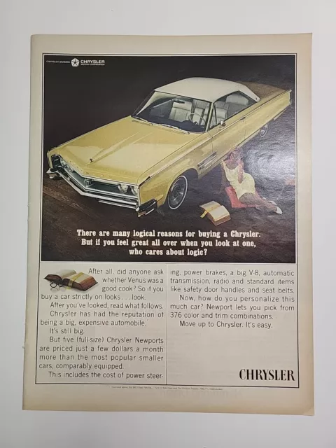 Chrysler Newport 2 Door V8 1966 Original Vintage Print Ad