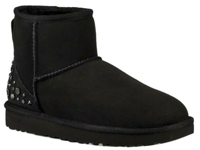 ORIGINALI UGG MINI STUDDED BLING NERO STIVALI BASSO SWAROVSKY e BORCHIE  tallone EUR 229,00 - PicClick IT