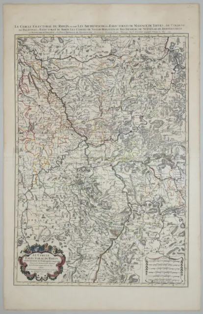 RHEINLAND - Landkarte - La Cercle Eslectoral du Rhein - Kupferstich 1692 2