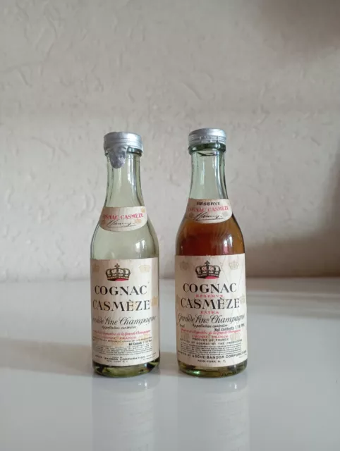 2 very old mini bottles cognac Casmèze 2x3cl