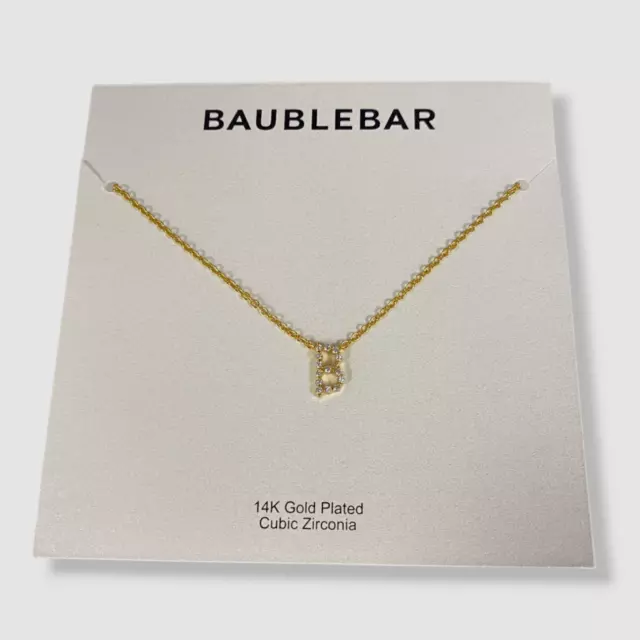 $49 BaubleBar Women's 14k Gold Plated Nora Cubic Zirconia Initial "B" Necklace