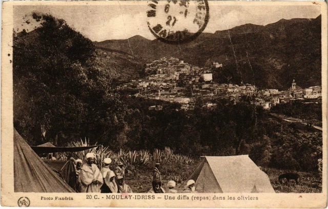 CPA AK MAROC FLANDRIN (20)-Moulay idriss - une diffa Dans ées oliviers (114123)