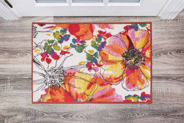 Rugshop Area Rugs Modern Bright Flower Carpet Non-Slip Rugs for Living Room 8x10
