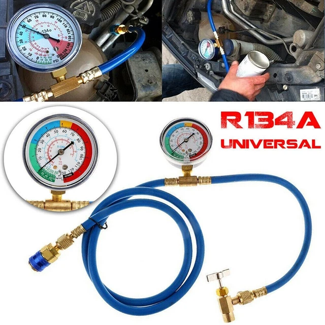 1 X CAR AC Air Conditioner R134A Refrigerant Refill Coolant Recharge Hose Gauge EUR 25,94
